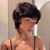 Rétro Chic Pixie Ondulé à Pointes Retournées Perruque Glueless Sans Colle