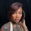 Wig Bob 13x4 Glueless Style Boss Nuance Brun Sombre Raie sur le Côté