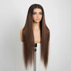 Séparation Libre Glueless Couleur Ombre Brun 13x4 Perruque Sans Colle Lisse 250% Densité