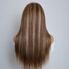 Perruque Lisse Balayage Marron 13x4 HD Dentelle Suisse 20 Pouces Ligne de Cheveux Naturelle & Baby Hair