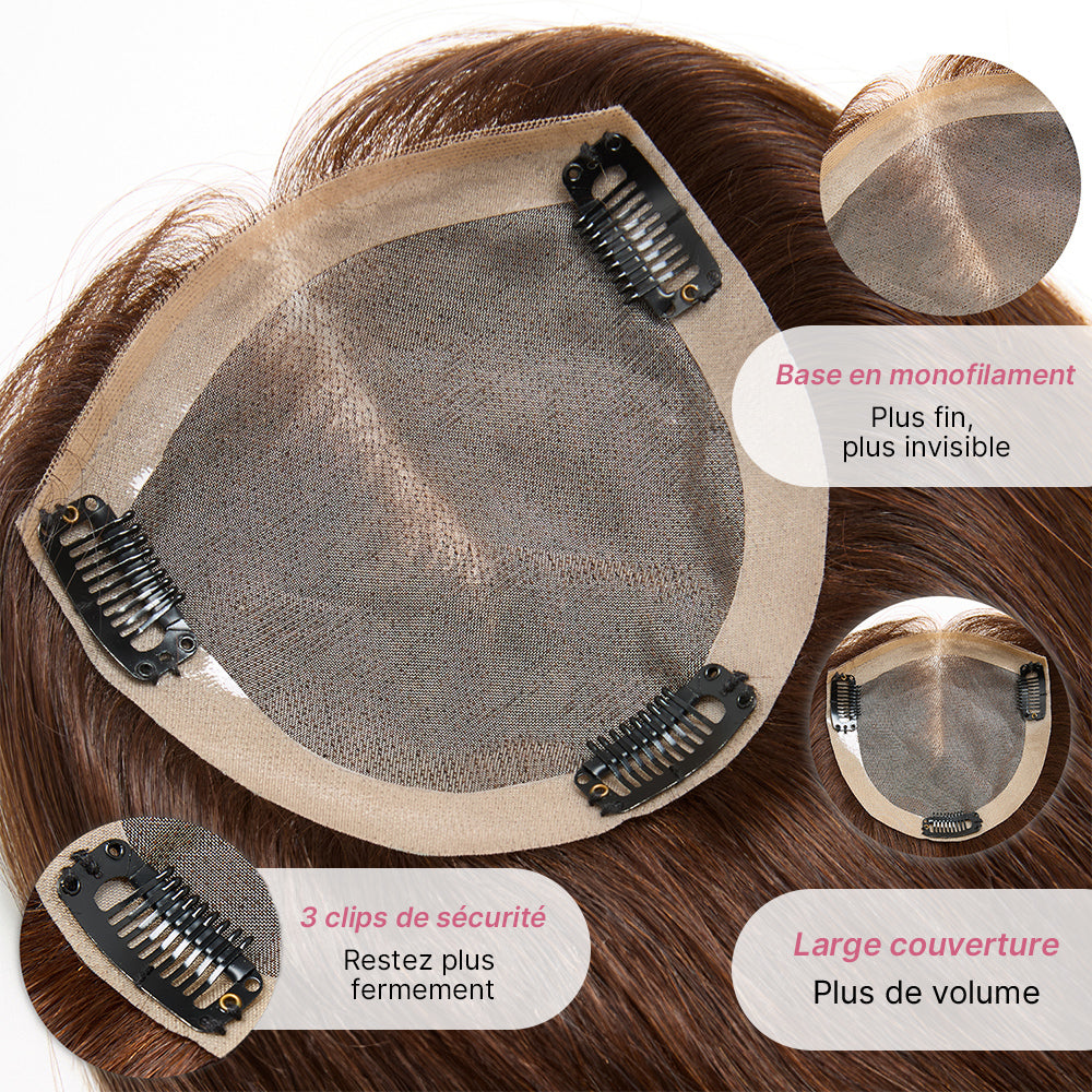 Volumateur de Cheveux Brun Lace 5x5 6x6 avec 5 Clips Complément Capillaire Naturel
