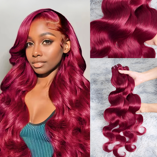 Extensions Cheveux Vierges 99J Tissage Brésilien Cheveux Body Wave