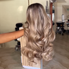 Brillante Glueless Couleur Mèches Blond Cendré 5x5 Perruque Sans Colle Body Wave 250% Densité