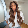 Perruque 13x4 Dentelle Balayage Brun Densité 250% Style Chic Densité 250% Wear & Go Glueless Highlight