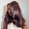 Texture Parfaite Glueless 9x6 Couche Bordeaux Foncé Perruque Sans Colle Body Wave (Expédition en 24 heures)