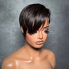 Perruque Full Lace Pixie Asymétrique Noir 613 Blonde Style Side Part Entièrement En Dentelle