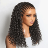 Glueless Sans Nœuds 13x4 Perruque Tresses Sans Colle Bouclée Profonde Casquette À Cordon Flexi-Fit