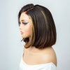 Bob Miel Balayage 7x4 Sans Colle Raie sur le Côté Définie Pose Instantanée Qualité Premium