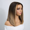 Luxury feel Carré Bob 5x5 Sans Colle Glueless Ombré Blond à Racines Noires Perruque
