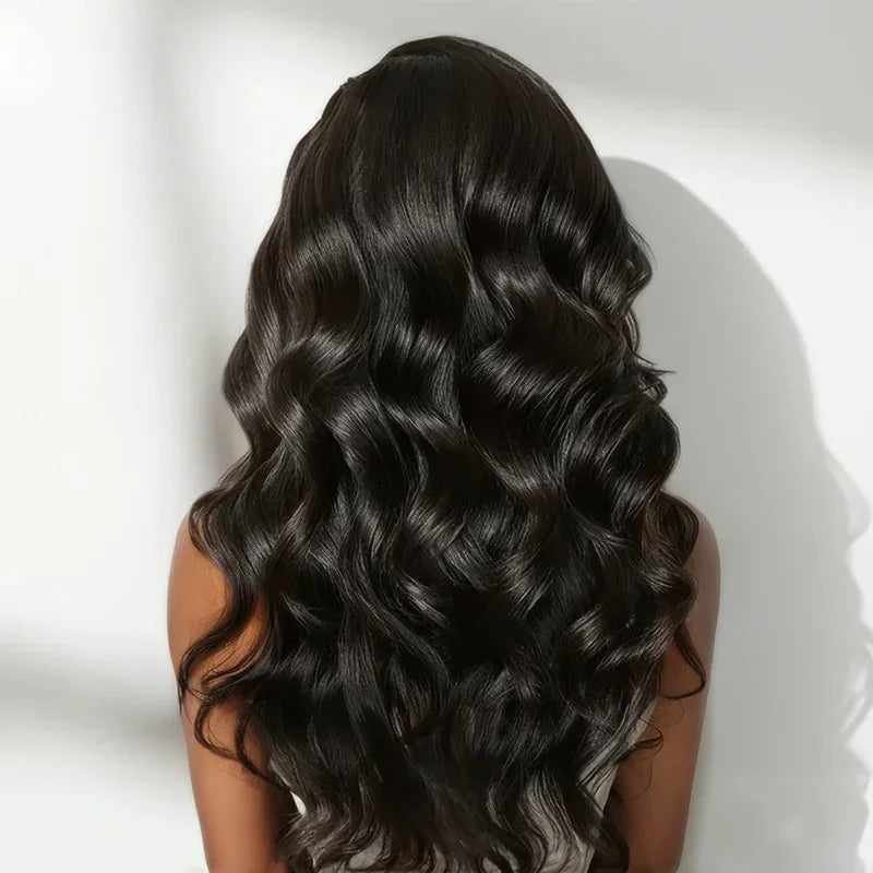 Naturel Glueless Pré-Tressé Sur Le Côté 13x4 Perruque Sans Colle Body Wave Cheveux Humains