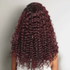 13x4 Glueless Pré-épilé Ombre Foncé 99J Perruque Sans Colle Bouclé