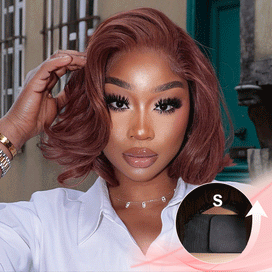 Glueless Couche Parting Free 5x5 Marron Bob  Perruque Sans Colle 250% Densité
