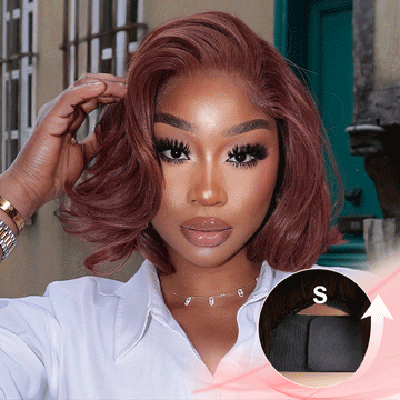 Glueless Couche Parting Free 5x5 Marron Bob  Perruque Sans Colle 250% Densité