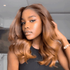 Glueless Enjoué Style Couleur Cuivre Ombre 250% Densité Body Wave Bob 4x4 Perruque Sans Colle
