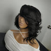Perruque Lace Frontal 13x6 Carré Asymétrique Dégradé Côté Rasé Highlight Noir San Colle