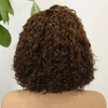 Dentelle Invisible Volume Naturel 4x4 Dentelle Partie Latérale Bob Perruque Bouclé 250% Densité