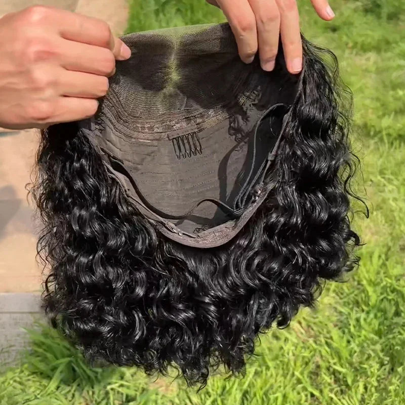 Deep Wave 5x5 Dentelle HD Bob Perruque Courte Ondulations Profondes
