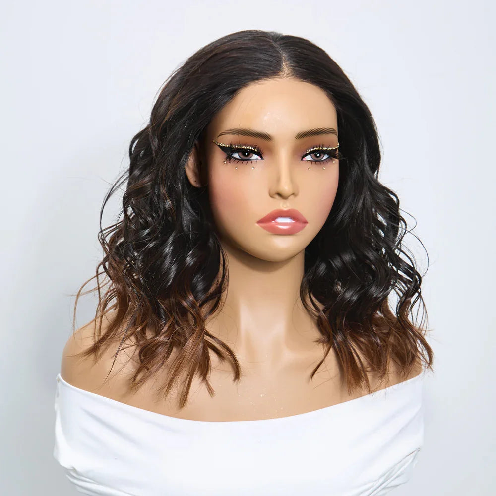 5x5 13x4 lace frontal Wig Mixed Color #4/27 Curly