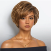 Glueless Couche Sans Nœuds Couleur Blonde Miel 7x4 Perruque Coupe Pixie Sans Colle