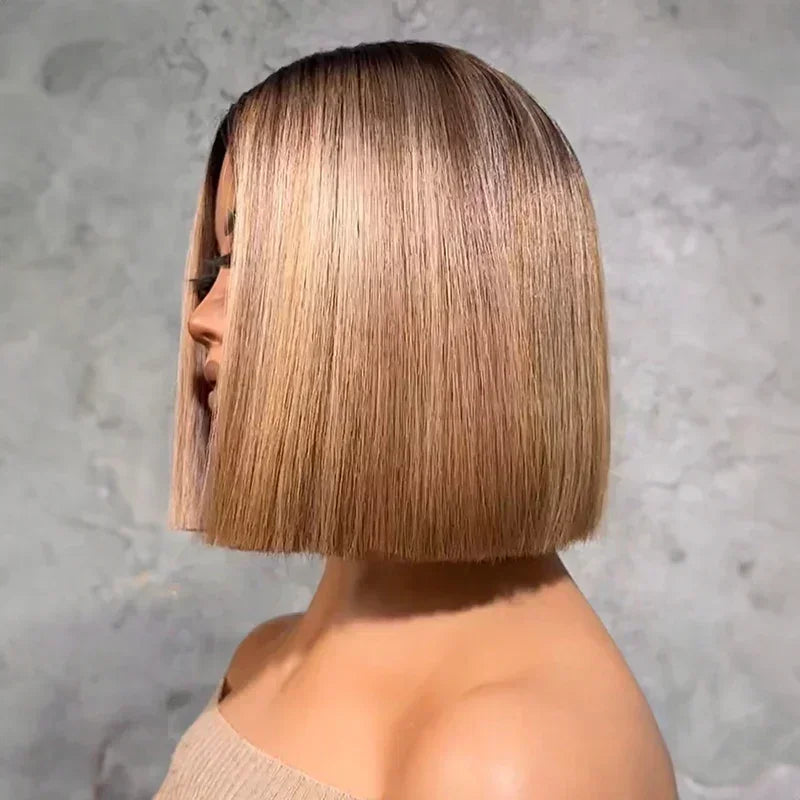 7x5 5X5 Glueless Chocolate Brown Bob Wig Glueless Wear Go Straight