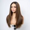 Style Salon Glueless Couche Sans Nœuds Brun Ombré 4x4 Perruque Sans Colle Lisse 250% Densité