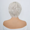 Perruque Pixie Bob Lisse Blanc Argenté Glueless Sans Colle 100% Cheveux Humains
