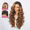 Glueless Couleur Brun Highlight Wear Go 5x5 Perruque Sans Colle Ondulé 250% Densité Bonnet Réglable