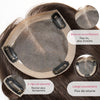 Complément Capillaire Volumateur de Cheveux Lace 5x5 6x6 avec 5 Clips Châtain Foncé Premium Hair Topper