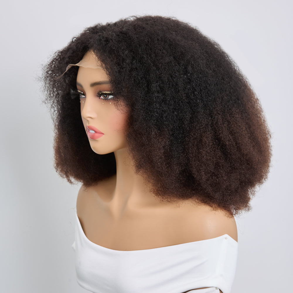 Wig Afro Curly Ombré 4x4 Sans Colle Densité 300% Ultra Volumineuse 100% Humain