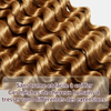 Extensions De Cheveux Humains Bouclés Profonds Couleur Blond Miel 27# Pour Tressage Bohème