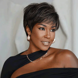 3 Colors Pixie Wig Short Natural Human Hair