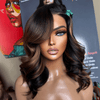 Luxueuse Glueless Couleur Mèches Brunes 7x4 Nœuds Blanchis Perruque Sans Colle Body Wave
