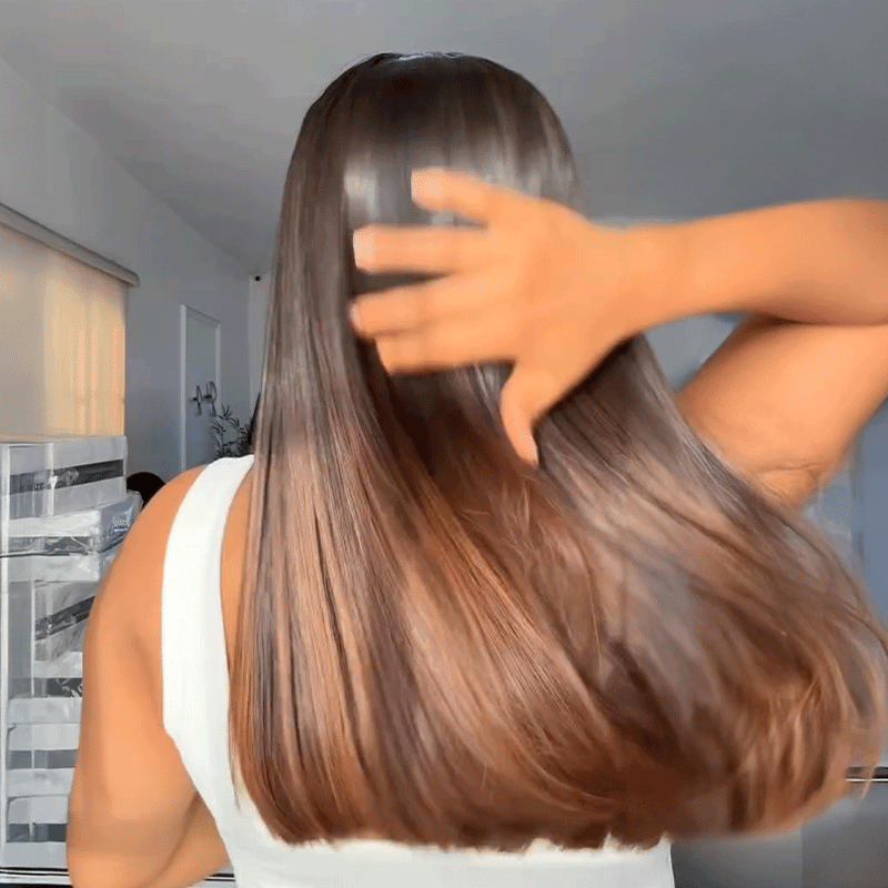 Glueless Mèches Brun Couleur 13x4/4x4 Perruque Sans Colle Cheveux Humains Lisse