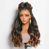 Glueless Sans Nœud Couleur Brun Ombré 13x4 Wear Go Perruque Sans Colle Loose Wave