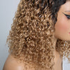 𝐏𝐫𝐞̂𝐭 𝐞𝐧 𝟐𝟒𝐡⚡12 Pouces 5x5 Glueless Perruque Sans Colle Kinky Curly Blonde Avec Racines Foncées