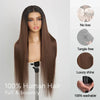 Séparation Libre Glueless Couleur Ombre Brun 13x4 Perruque Sans Colle Lisse 250% Densité