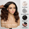 Magnifique Glueless Ombre Brun Bob Wear Go 5x5 Perruque Sans Colle Cheveux Humains Ondulé