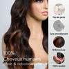 Glueless Sans Nœuds Couleur Highlight 4x4 Perruque Sans Colle Body Wave Avec Frange 250% Densité
