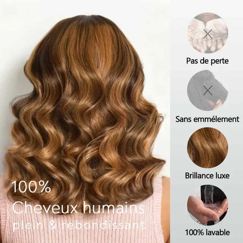7x5 5X5 Glueless Chocolate Brown Bob Wig Glueless Wear Go Straight
