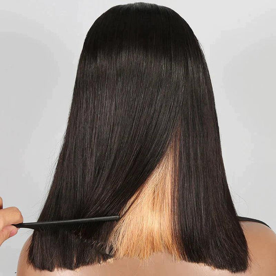 4x4 Coloré Lace Closure Straight Bob Perruque Humain Cheveux - SHINE HAIR