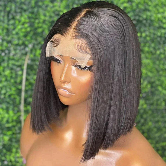 4x4 Lace Closure Straight Bob Perruque Humain Cheveux 200% Densité - SHINE HAIR