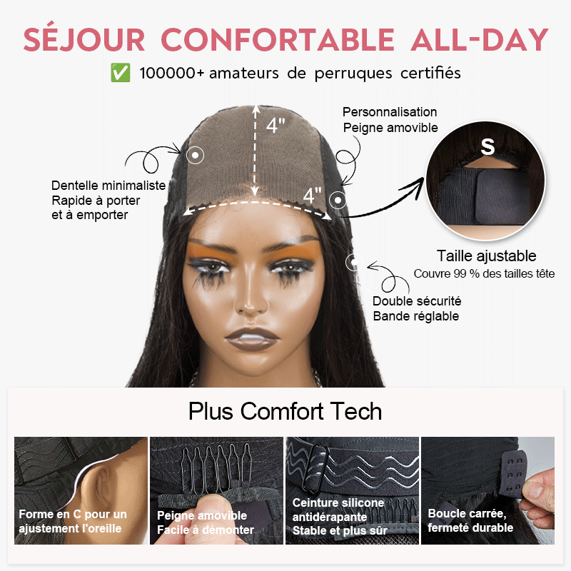 Glueless Couleur Gris Argenté Bob 4x4 Perruque Cheveux Humains Ondulé 250% Densité