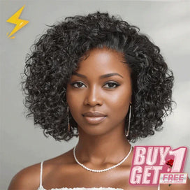 𝑩𝒖𝒚 1 𝑮𝒆𝒕 1 𝑭𝒓𝒆𝒆💥 13x4 Glueless Enfilez Et Partez Perruque Courte Bouclée Sans Colle