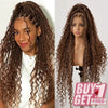 𝑩𝒖𝒚 1 𝑮𝒆𝒕 1 𝑭𝒓𝒆𝒆💥36 Pouces Perruque Tressée Bohème Brun Chocolat En Dentelle Complète Avec Cheveux De Bébé Synthétiques De Qualité Supérieure 300% Densité
