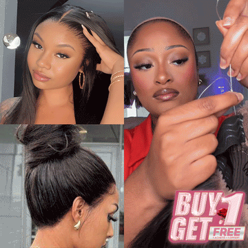 𝑩𝒖𝒚 1 𝑮𝒆𝒕 1 𝑭𝒓𝒆𝒆💥 360 Perruque Frontal Dentelle Casquette À Cordon Flexi-Fit Invisible Lisse