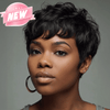 Patron Mature Coupe Pixie Avec Ondulation De L'eau Glueless Bob Perruque