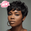 4 𝑭𝑶𝑹 €89🔥 Glueless Sans Effort Facile À Porter Pixie Bob Perruque Sans Colle