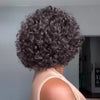 Carré Ondulé 4x4 Sans Colle Look Rétro avec Frange Cheveux Humains