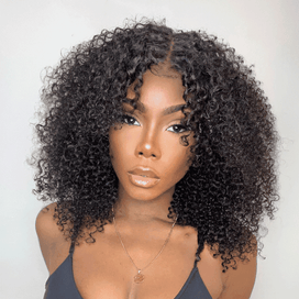 2 𝑭𝑶𝑹 €145.88🔥Glueless Bob 4×4 Noir Kinky Curly+Coupe Émoussée Soyeux Lisse 2x6 Dentelle Perruque