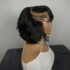 Perruque Lace Frontal 13x6 Carré Asymétrique Dégradé Côté Rasé Highlight Noir San Colle